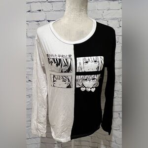On Fire Womens Anime T-Shirt size L